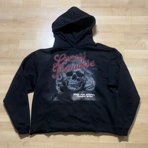 Black 'Lovers Paradise' Graphic Pullover Hoodie